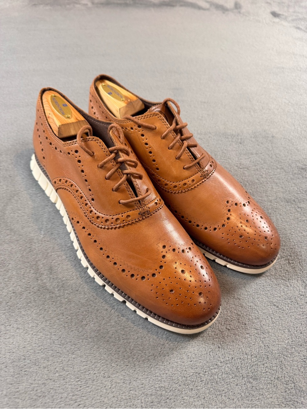 Cole Haan ZeroGrand Tan Leather Wingtip Oxfords